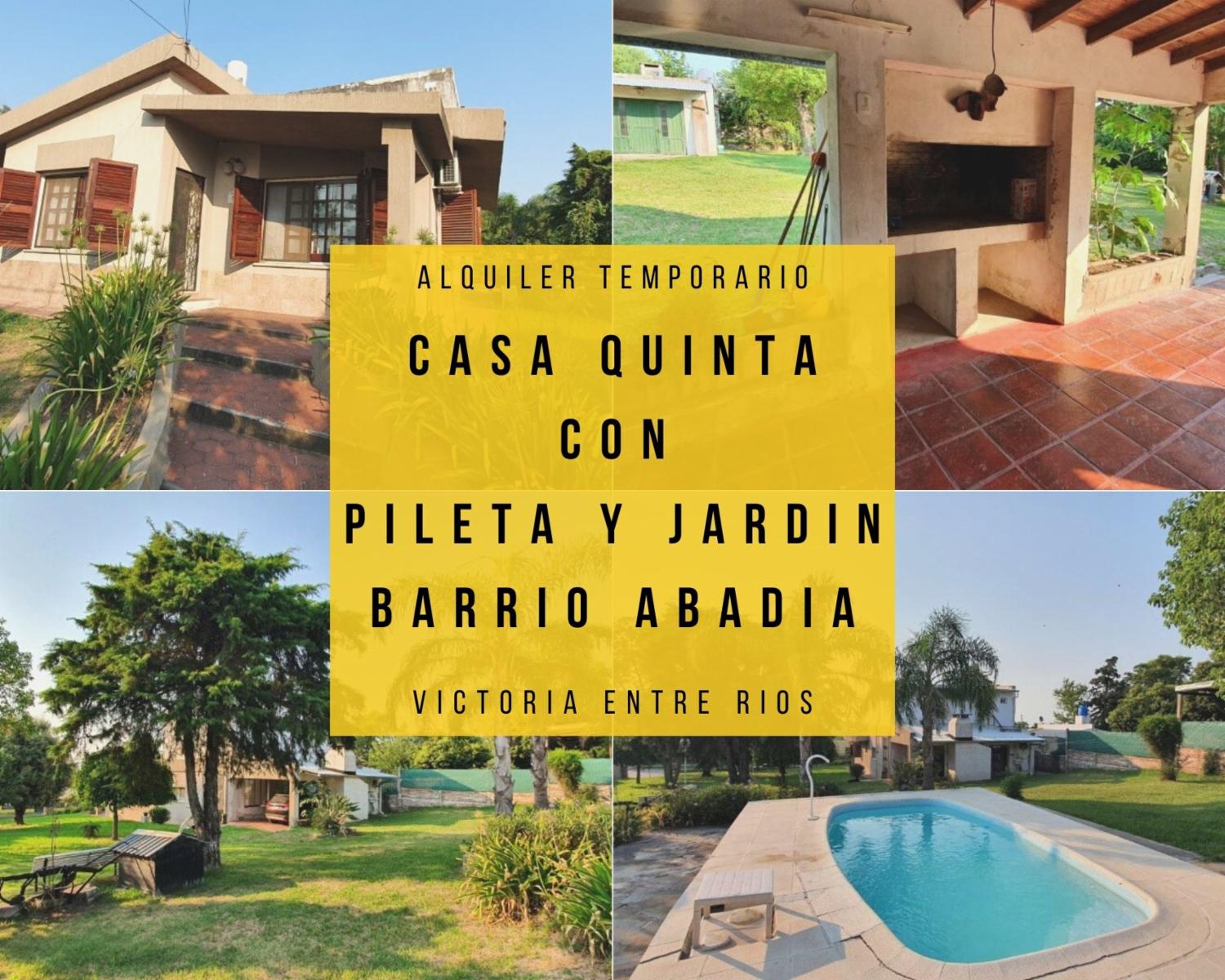 Alquiler Temporario � Hermosa Casa Quinta con Pileta, Jard�n y Parrillero - Barrio Abad�a - Victoria