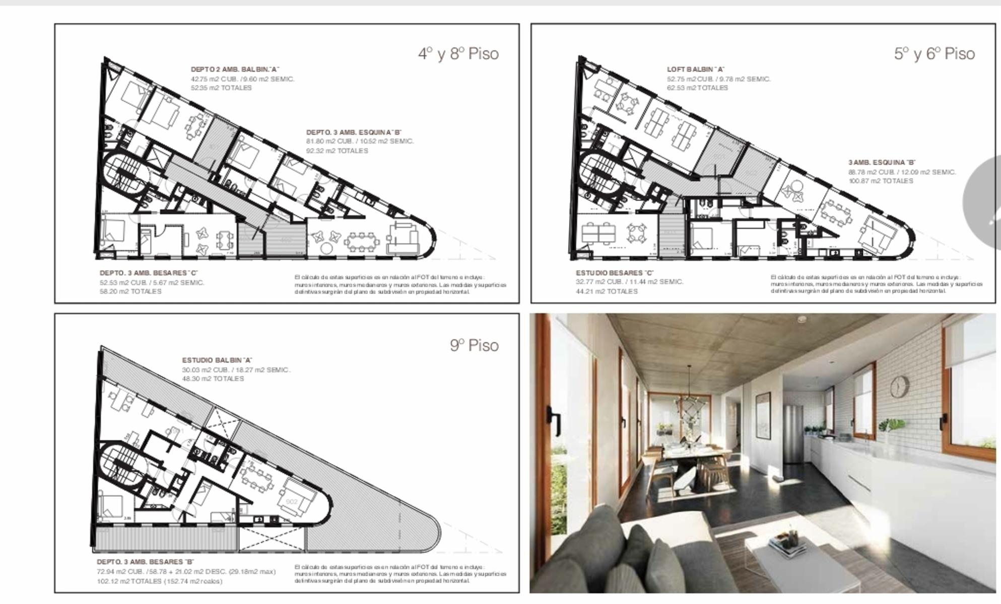 Ricci Flats.  Oportunidad única de inversión en Saavedra. Estudio de 44 m2. Balcón terraza. Amenitie