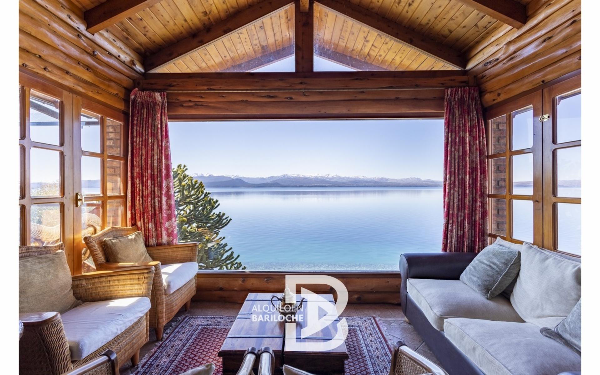 Alquiler Casa en Bariloche con Costa de Lago Nahuel Huapi. 10 PAX. Km5.