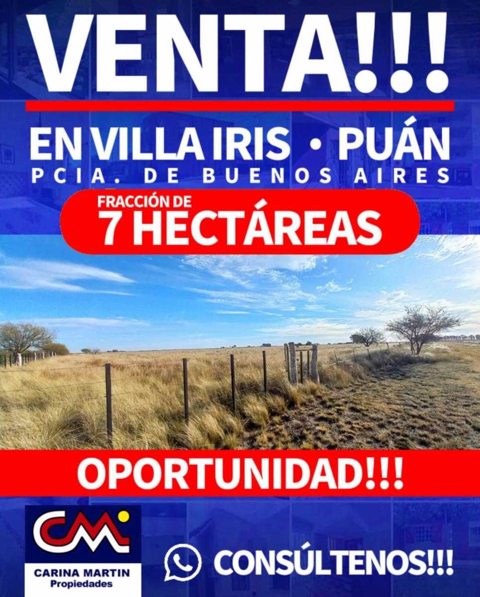 VENTA FRACCION de CAMPO de 7 has - Villa Iris