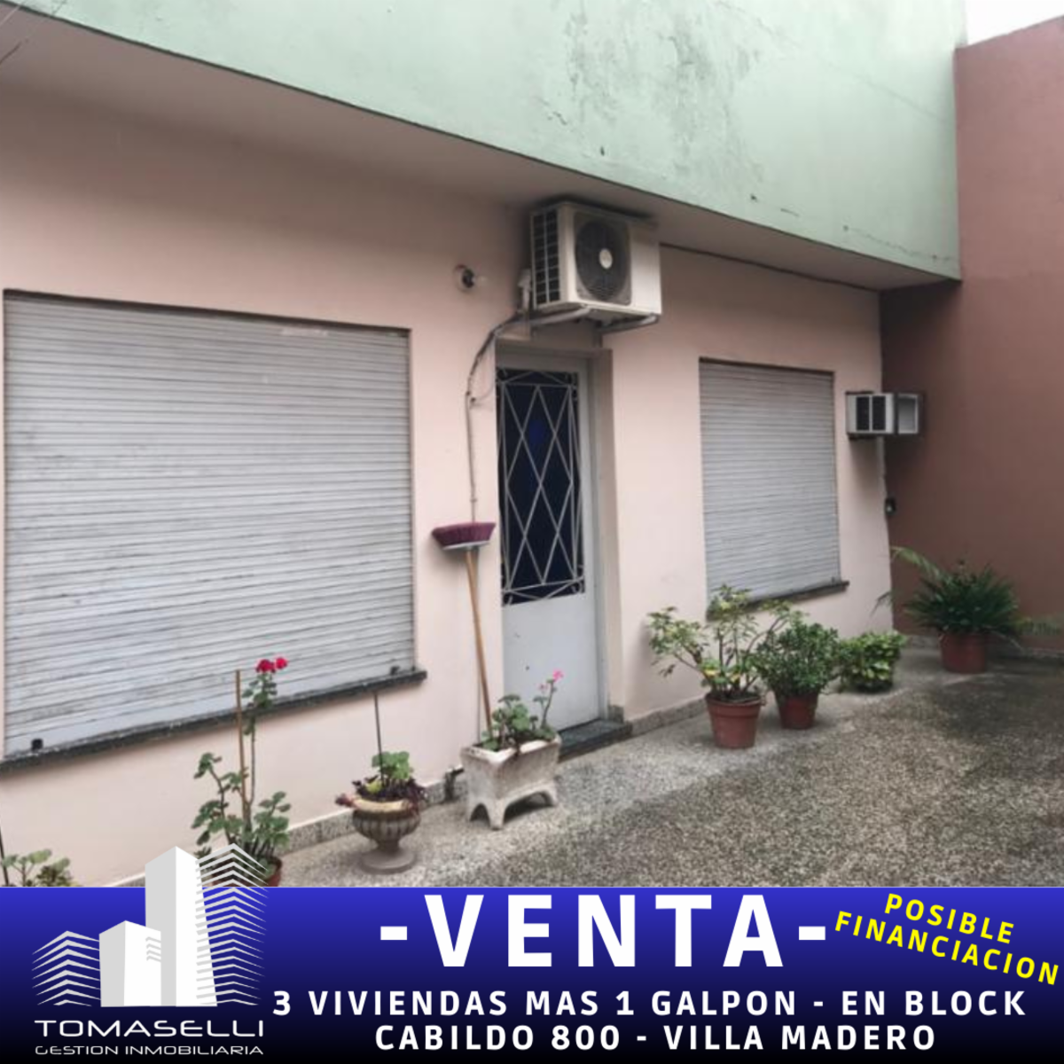 VENTA - 3 VIVIENDAS MAS 1 GALPON - EN BLOCK - VILLA MADERO - POSIBLE FINANCIACION