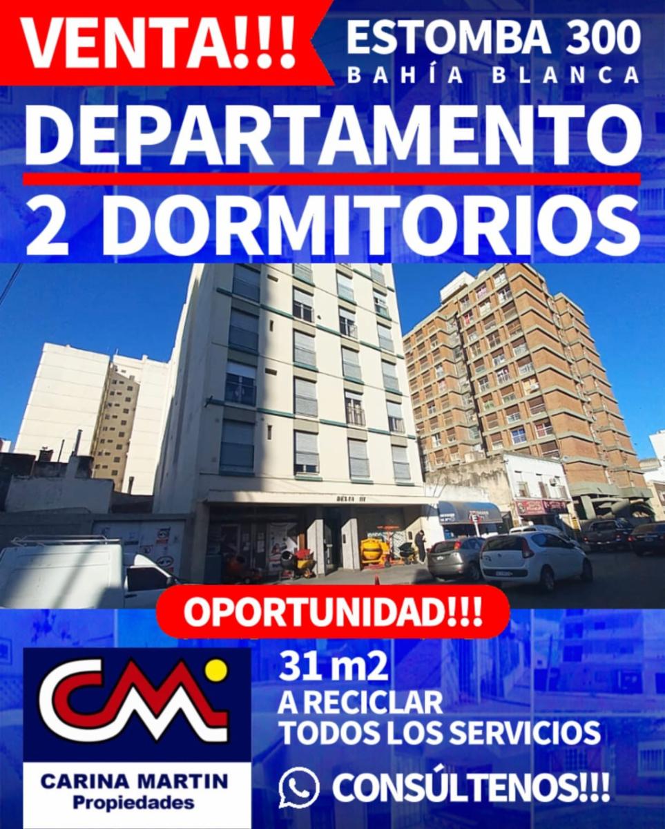 OPORTUNIDAD en VENTA. Departamento de 2 dormitorios en CENTRO de Bahia Blanca - A RECICLAR