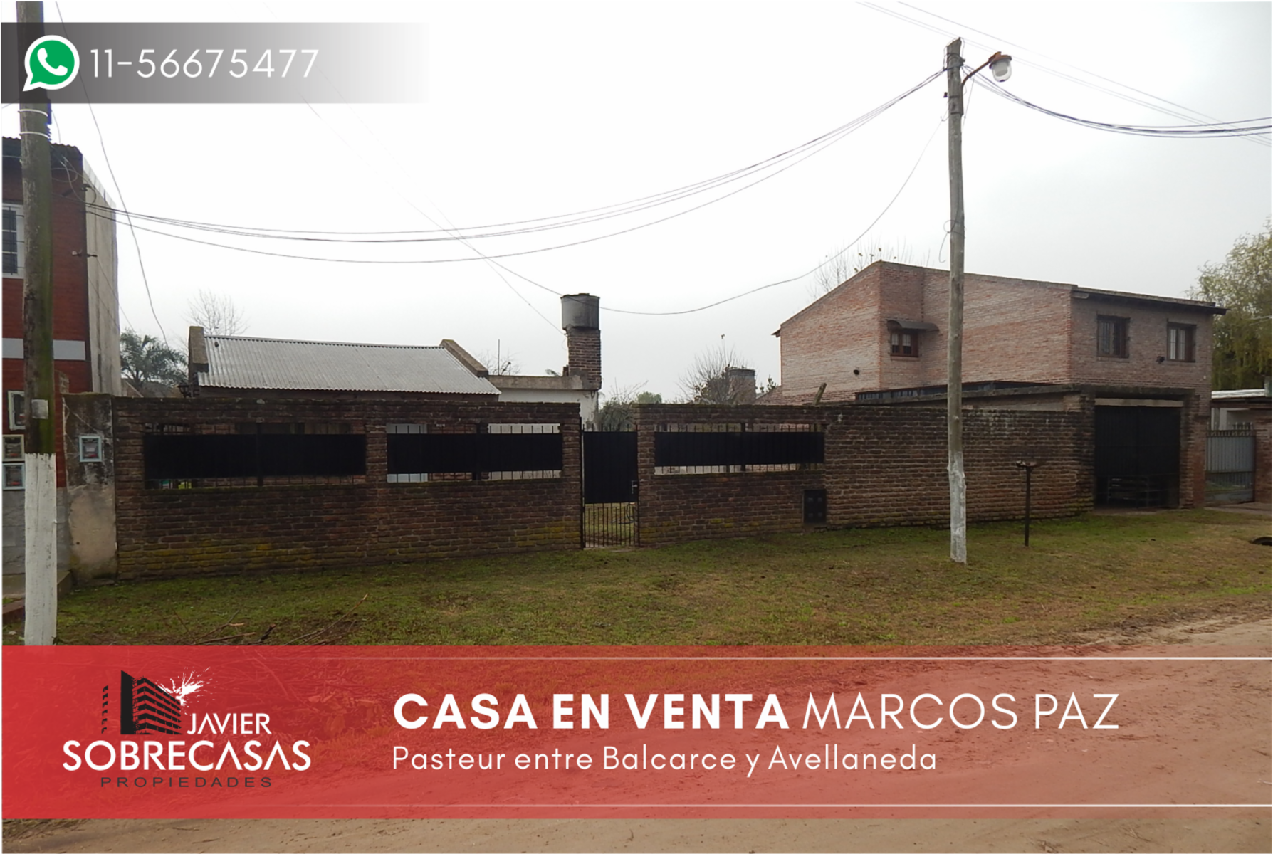 CASA CON 2 LOTES EN VENTA - Marcos Paz - Pcia. de Bs.As.