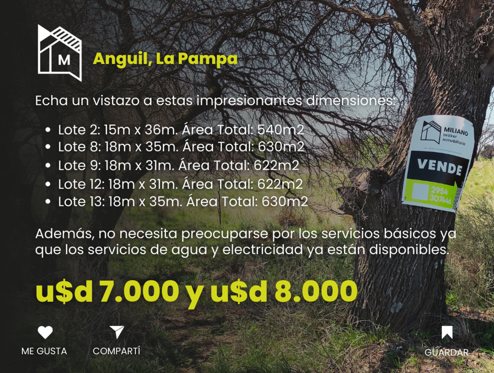 Terrenos en venta  - Anguil - La Pampa