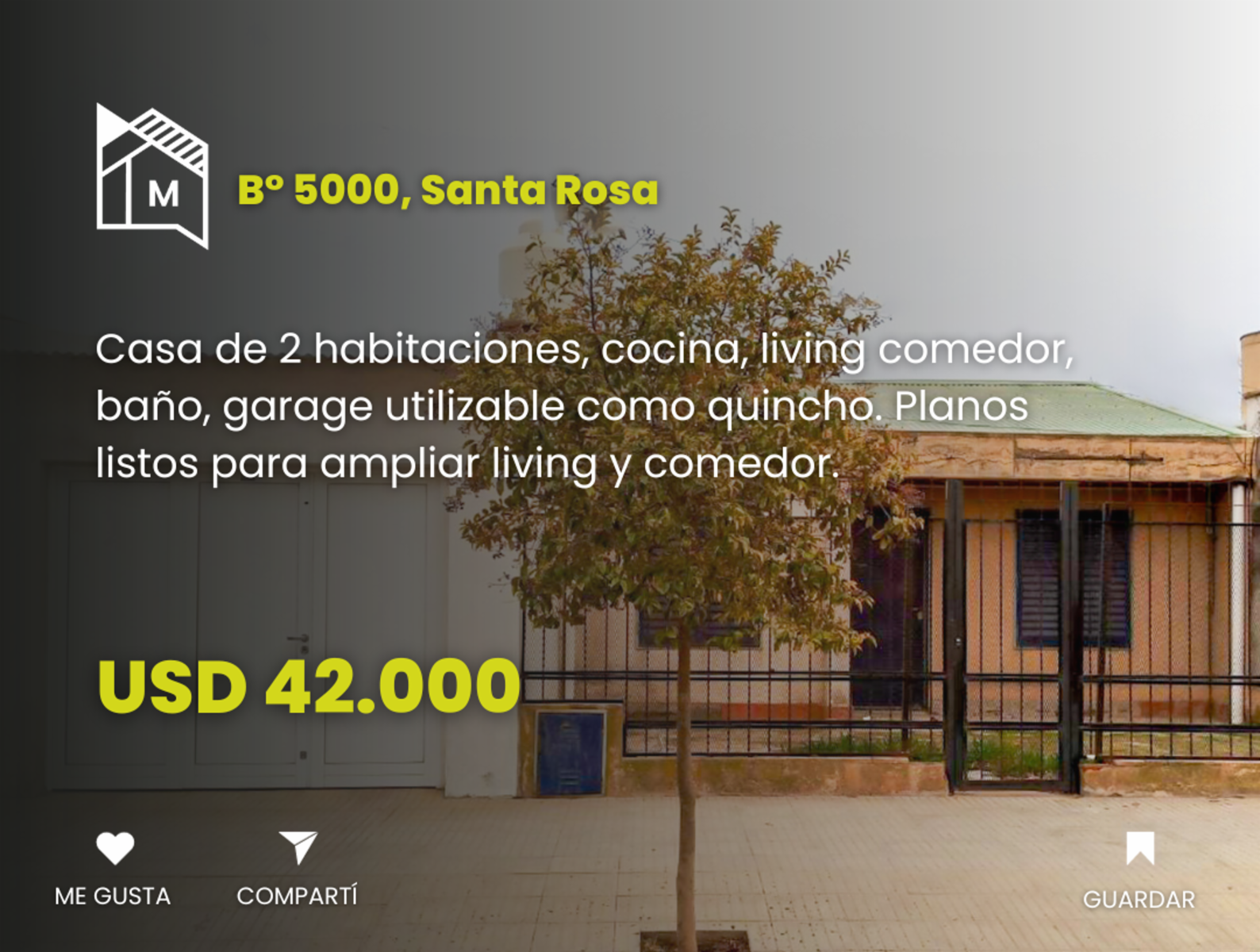 Casa - Plan 5000 - 2 dormitorios - Jardín -  Cochera