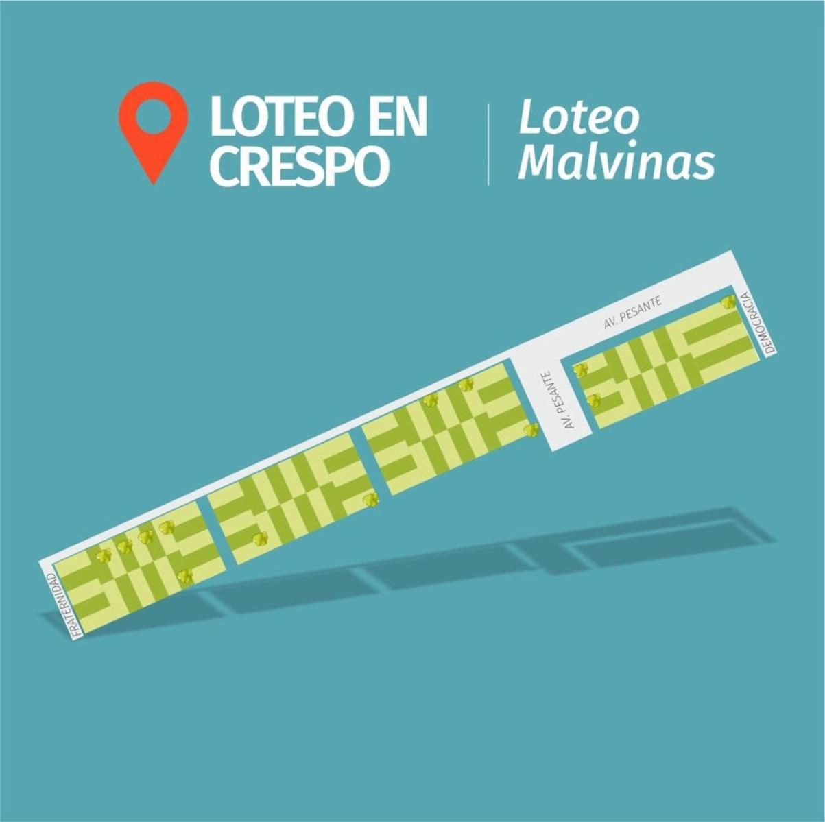 Loteo Malvinas Crespo E.R. Financiación propia.