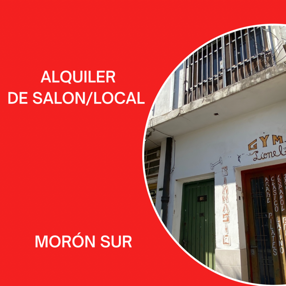 ALQUILER DE SALON/LOCAL