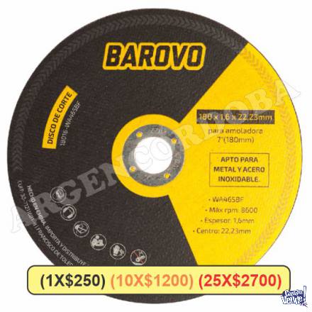 DISCO DE CORTE 180X1.6MM METAL Y ACERO BAROVO 18016-WA46SBF