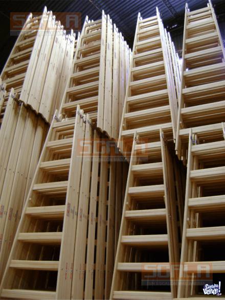 Escalera de madera tipo pintor reforzada tijera N7 - SCALA en Argentina Vende