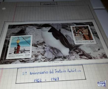 Serie completa Antartica filatelia en bloque ambas 1962-1987