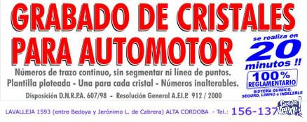GRABADO DE CRISTALES AUTOMOTOR en Argentina Vende