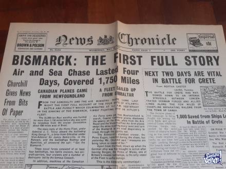 Facsimil News Chronicle - Hundimiento Del Bismark 1941