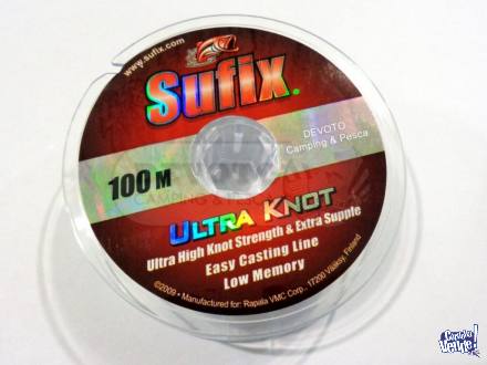 Nylon Sufix Ultra Knot 0,23 Mm Baja Memoria 100 Mts Amarillo