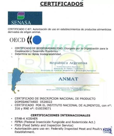 Desinfectante Amonio Cuaternario 5 G Rinde 100 A 200 Litros en Argentina Vende