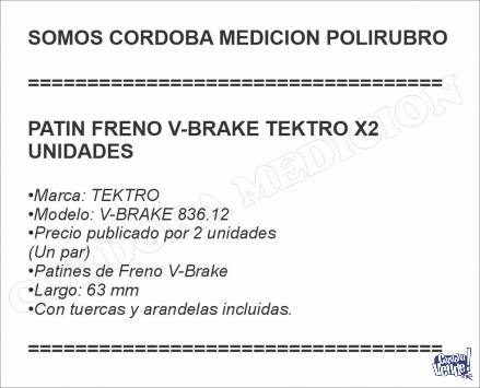 PATIN FRENO V-BRAKE TEKTRO X2 UNIDADES