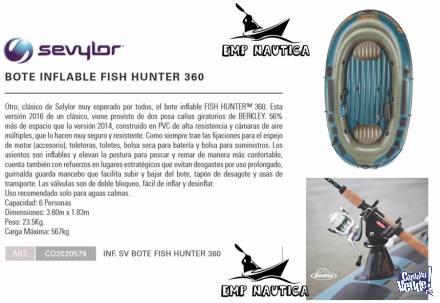 BOTE INFLABLE FISH HUNTER 3.60 NUEVO, MADE IN USA!!!! PESCA