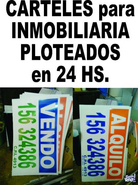 CARTELES PARA INMOBILIARIA PLOTEADOS 1M X 70,EN 48HS en Argentina Vende