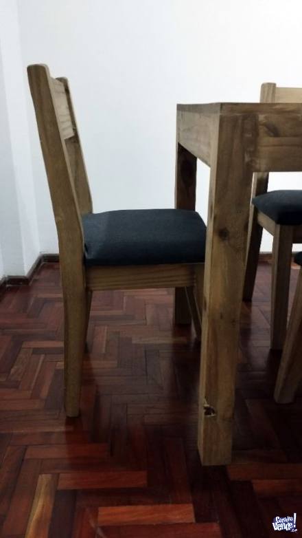 JUEGO DE COMEDOR mesa de 1.60x0.80 + 6 sillas tapizadas