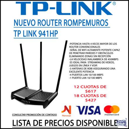 Router 4P TP-LINK WR941HP 450 mbps Rompe Muros 3X9DBI