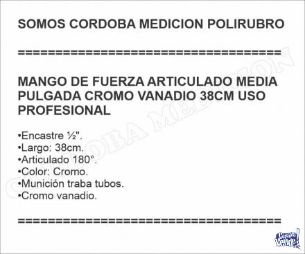 MANGO DE FUERZA ARTICULADO MEDIA PULGADA CROMO VANADIO 38CM 