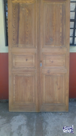 Puerta siega doble oja de pinotea restaurada original con marco a medida  en Argentina Vende