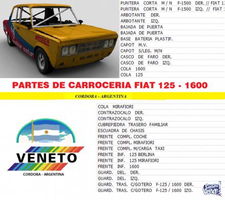 AUTOPARTES - CARROCERIA FIAT 125 - 1600 en Argentina Vende