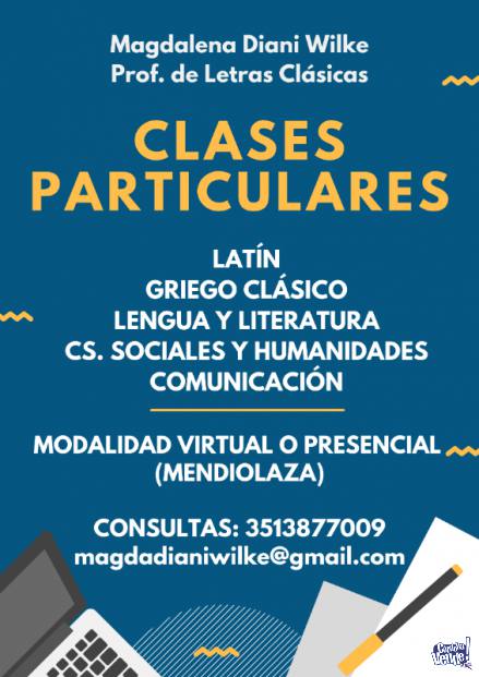 CLASES PARTICULARES LATÍN, GRIEGO CLÁSICO Y LENGUA. en Argentina Vende