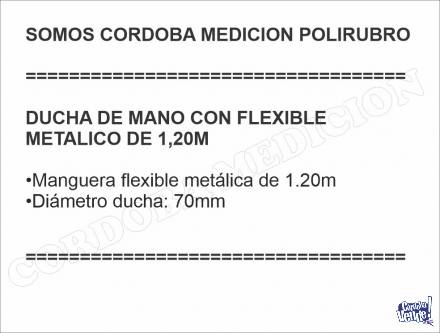 DUCHA DE MANO CON FLEXIBLE METALICO DE 1,20M