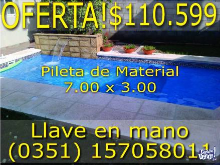 - OFERTA - PILETA DE MATERIAL - 7.00 x 3.00