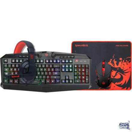 Kit Gamer Rgb Teclado Pad Auricular Mouse Redragon S101-ba
