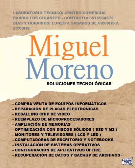 SERVICIO TÉCNICO DE PC Y NOTEBOOKS - EXPERIENCIA 30 AÑOS