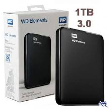 HD 1 TB PORTABLE WD ELEMENTS 3.O USB 2.5 BLACK