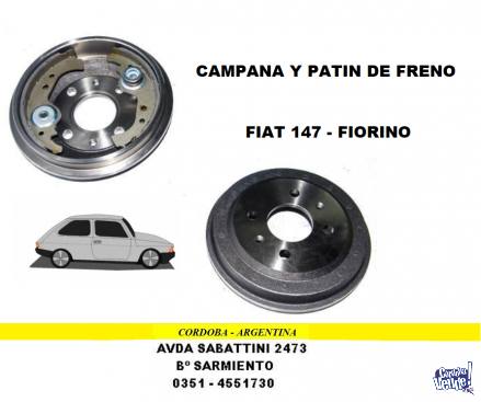 CAMPANA Y PATIN DE FRENO FIAT 147 - FIORINO