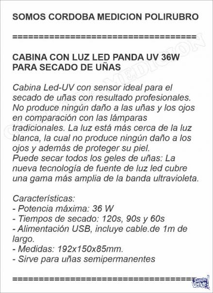 CABINA CON LUZ LED PANDA UV 36W PARA SECADO DE UÑAS