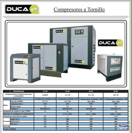 Compresores A Tornillo Duca 15 Hp 380 V