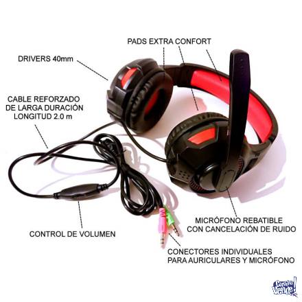 Auricular Gamer con micrófono y control De Volumen