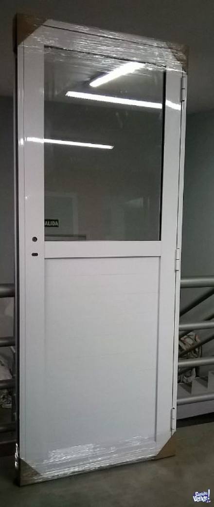 Puerta Aluminio 0,80 x 2,00 medio vidrio reforzada en Argentina Vende