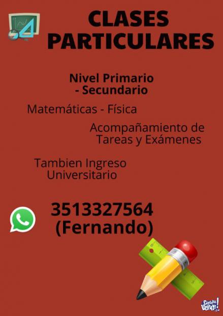 Clases Particulares Matemáticas - Física en Argentina Vende