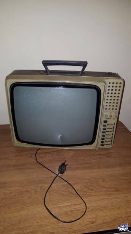 Antiguo 1976 Televisor portatil Philips B y N