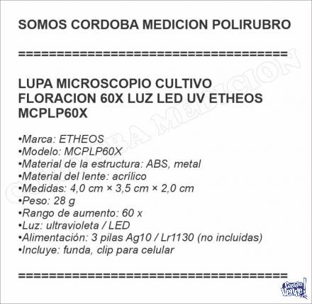 LUPA MICROSCOPIO CULTIVO FLORACION 60X LUZ LED UV ETHEOS