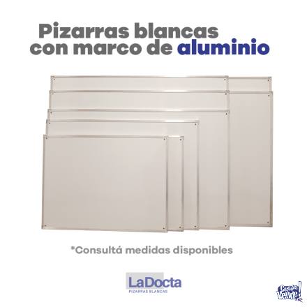 PIZARRAS BLANCAS 60x100cm – Marco de Aluminio (Nueva Cba.)