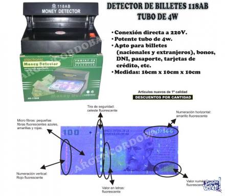 DETECTOR DE BILLETES 118AB - 4W CONEXION A 220V
