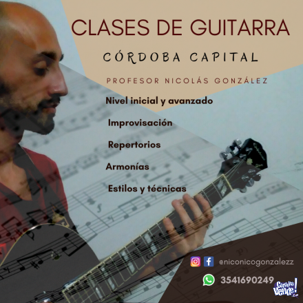 Clases de Guitarra en Argentina Vende