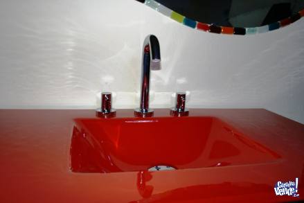 Bachas Cuadradas De Vidrio Termoformado Con Mesada para bañ