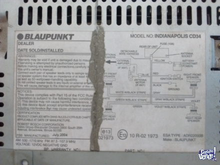 Stereo Blaupunkt Indianapolis Cd34