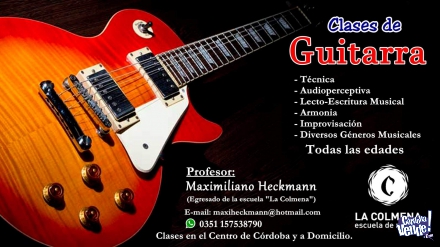 Clases de guitarra en Argentina Vende