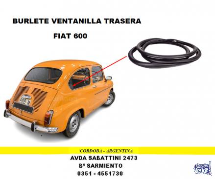 JUEGO BURLETE VENTANILLA TRASERA FIAT 600