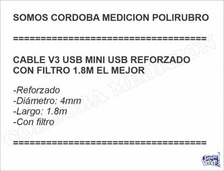 CABLE V3 USB MINI USB REFORZADO CON FILTRO 1.8M EL MEJOR