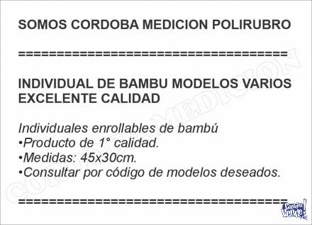 INDIVIDUAL DE BAMBU MODELOS VARIOS EXCELENTE CALIDAD