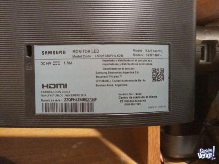 Monitor Samsung 22' S22F350FHL (PANTALLA-DISPLAY ROTO) PARA REPUESTOS